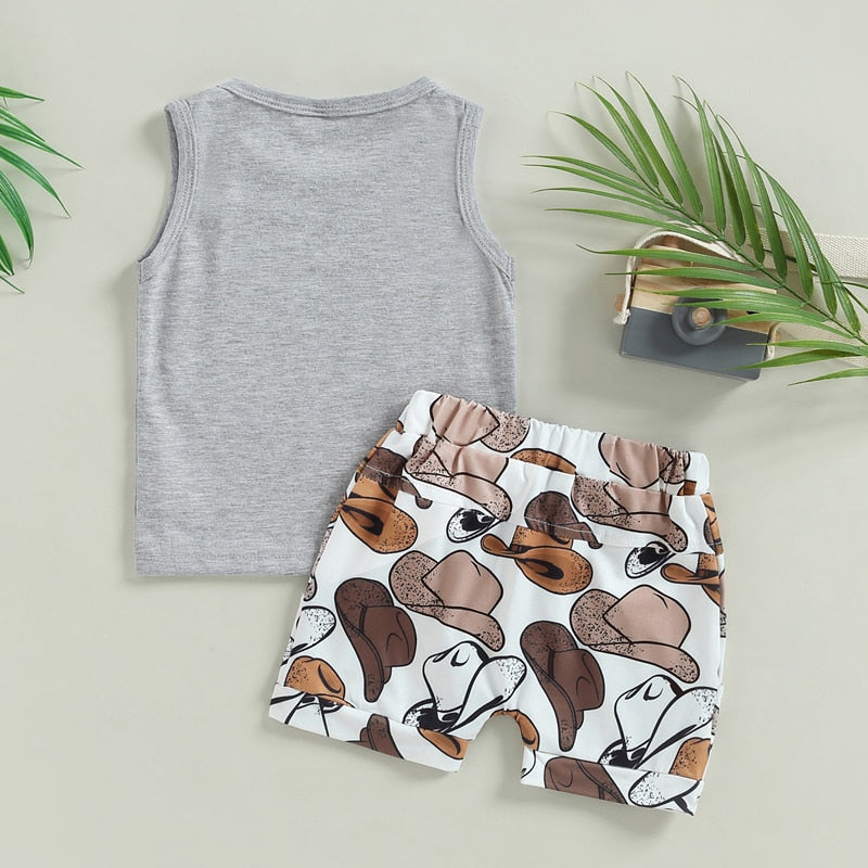 Cowboy Summer Set | Clothing Set | Shorts Set | Sleeveless T Shirt