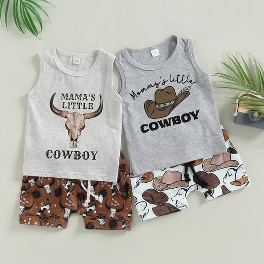 Cowboy Summer Set | Clothing Set | Shorts Set | Sleeveless T Shirt