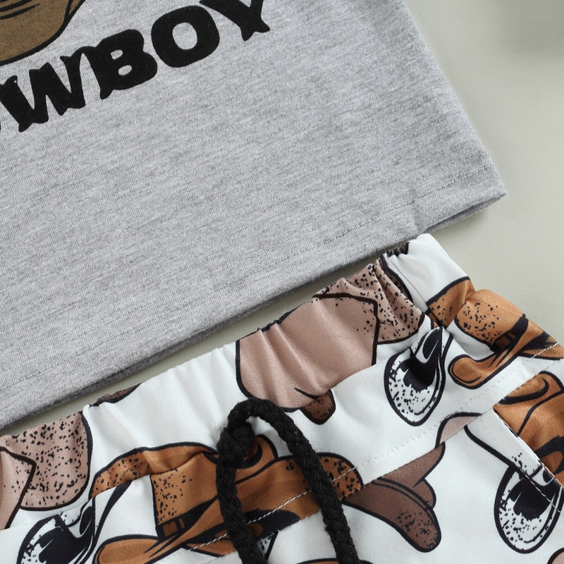 Cowboy Summer Set | Clothing Set | Shorts Set | Sleeveless T Shirt