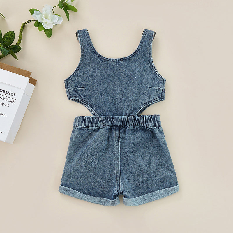 Denim Playsuit | Denim Jumpsuit | Sleeveless Romper | Summer Clothing