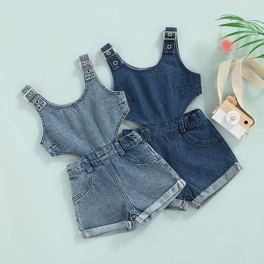 Denim Playsuit | Denim Jumpsuit | Sleeveless Romper | Summer Clothing