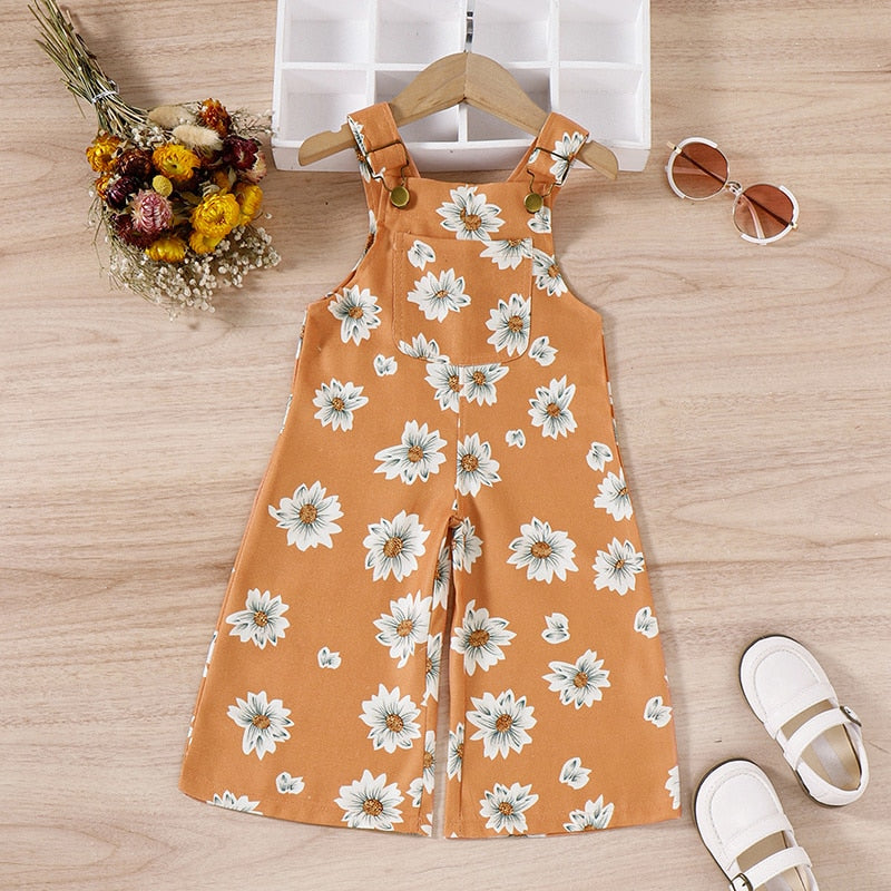 Floral & Sun Overalls | Baby Jumpsuit |Toddler Romper