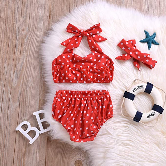 Baby Girl Dot Print Swimsuit | Baby Swimsuit | Baby Swimwear | Bikini