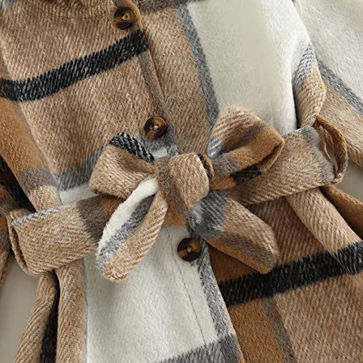 Long Sleeve Plaid Coat