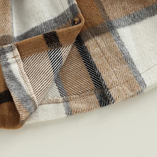 Long Sleeve Plaid Coat