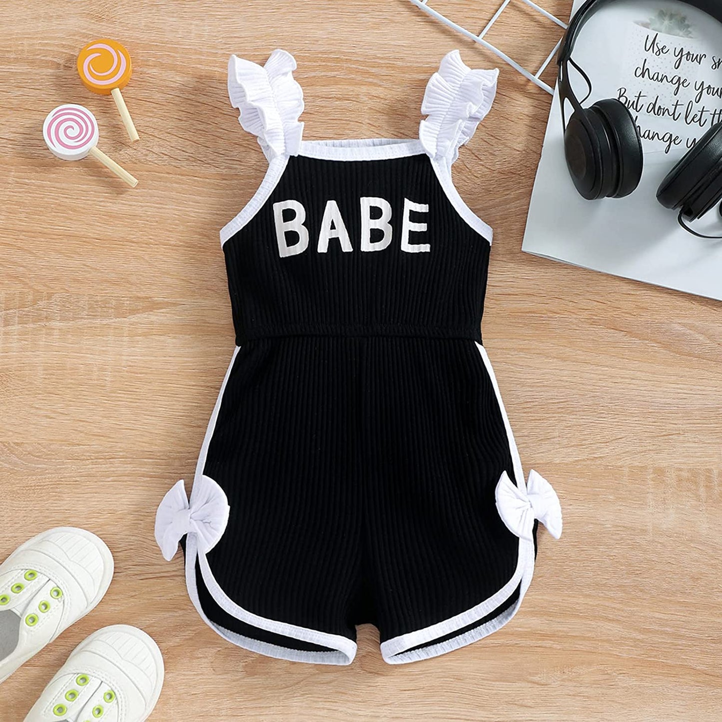 Sleeveless Babe Print Romper | Toddler Sleeveless Romper | Jumpsuit