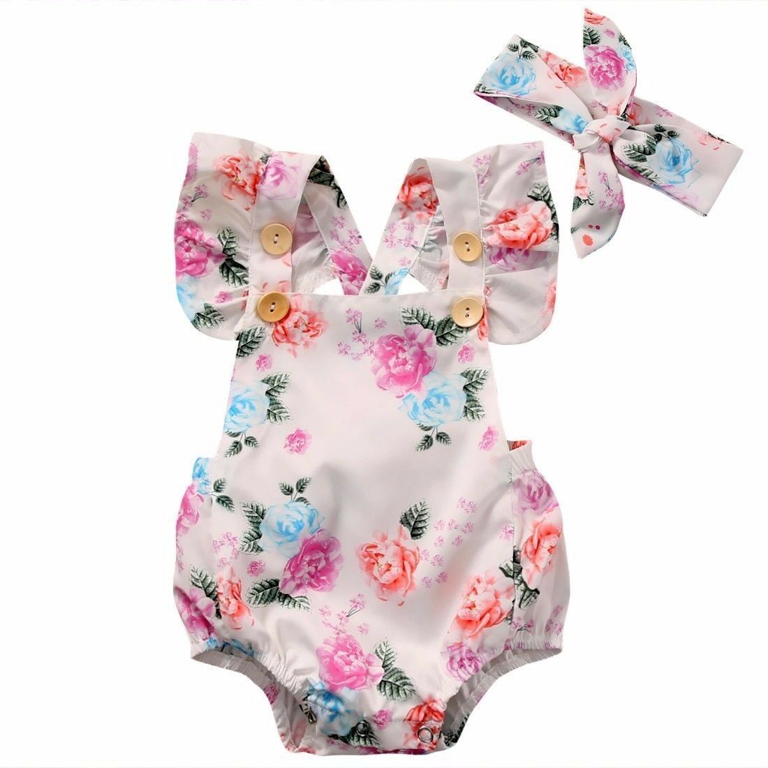 Floral Bodysuit & Bow | Sleeveless Bodysuit | Jumpsuit | Summer Clothe