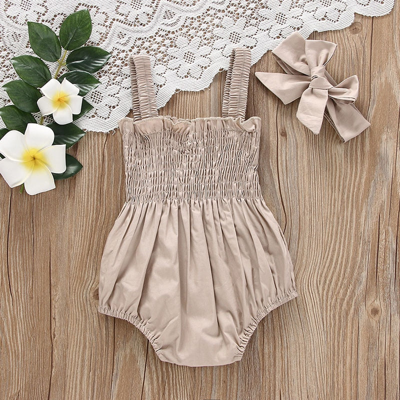Ruched Summer Jumpsuit + Headband