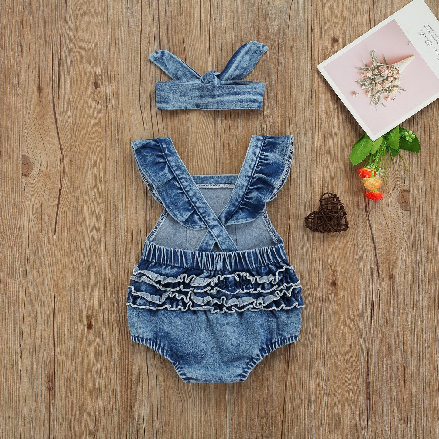 Denim Rainbow Romper | Rompers For NB | Romper Onesies