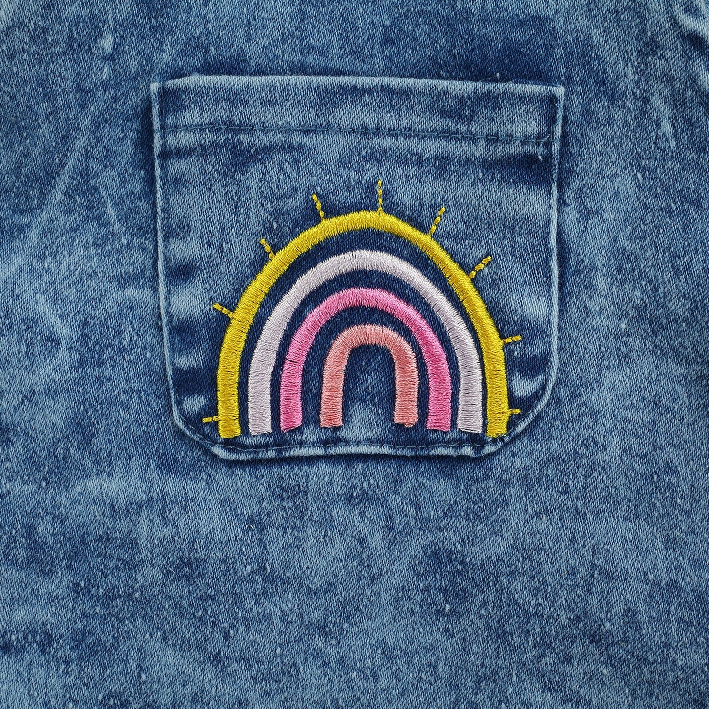 Denim Rainbow Romper | Rompers For NB | Romper Onesies