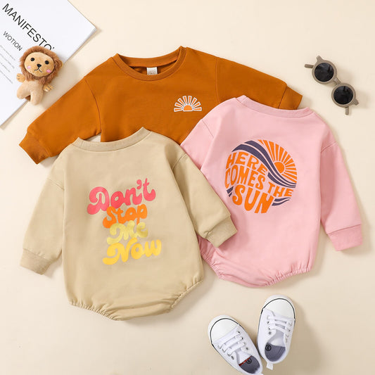 Groovy Sun Romper Sweatshirt | Jumpsuit | Long Sleeve Romper
