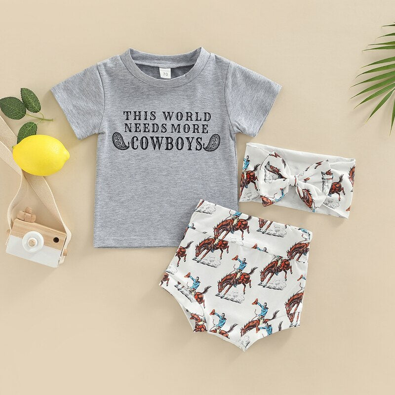Cowboys Set | Western Clothes | T-Shirt | Headband Set