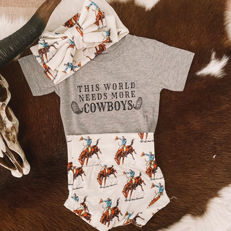Cowboys Set | Western Clothes | T-Shirt | Headband Set