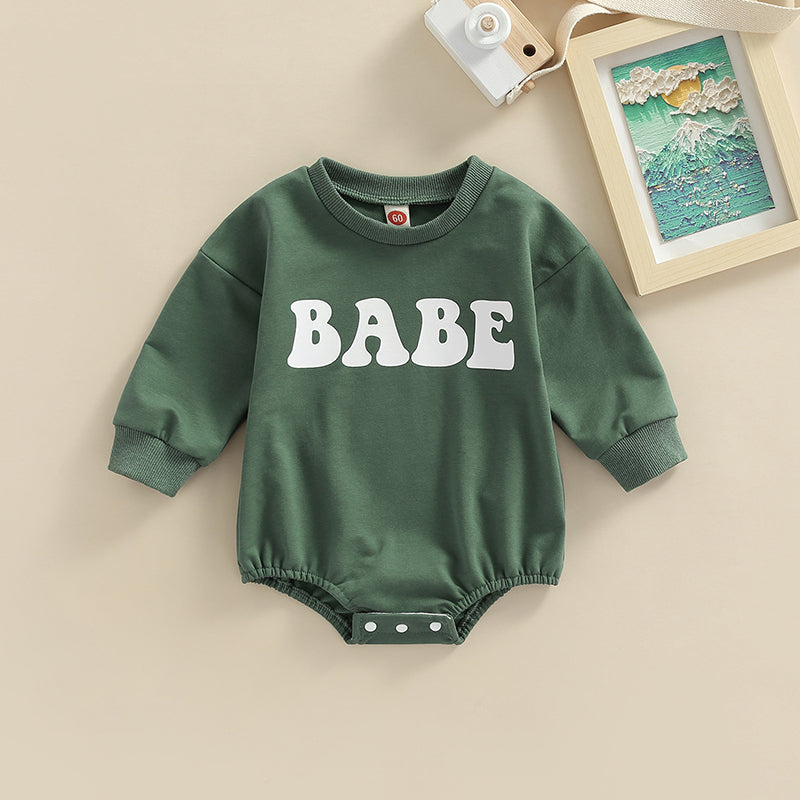 Babe Sweater Romper | Sweatshirt Romper | Long Sleeve Sweater | Romper
