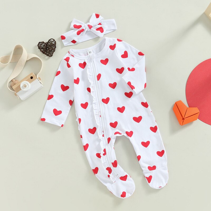 Heart Romper with Headbandb | Bodysuit | Rompers | Jumpsuit