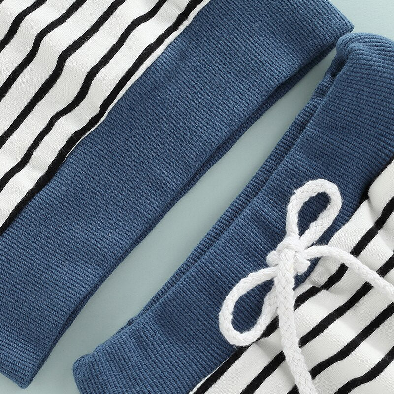 Pocket Shorts Stripe Set | Casual Outfits | Sleeveless Hoodie T-Shirt