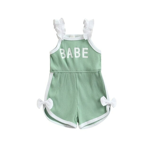 Sleeveless Babe Print Romper