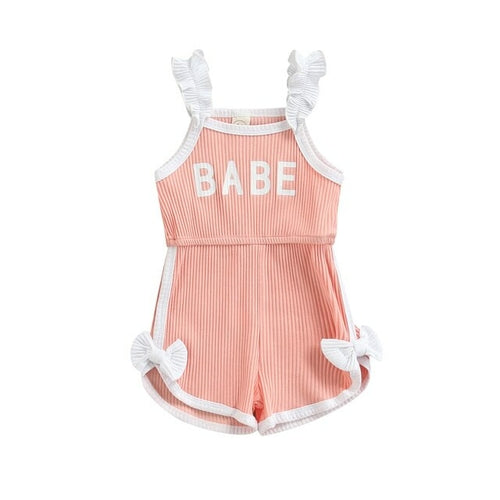 Sleeveless Babe Print Romper