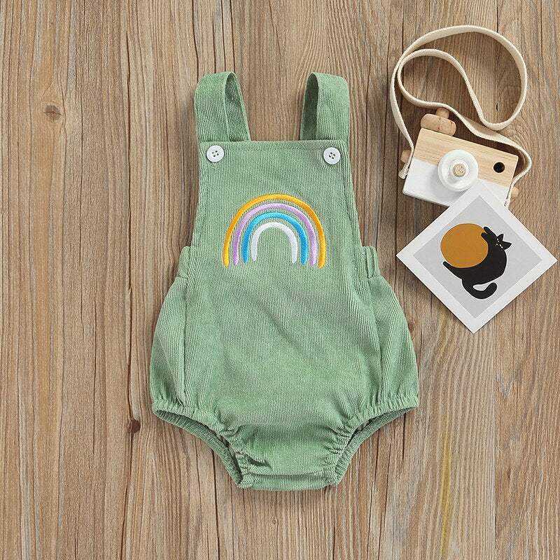 Rainbow Corduroy Jumpsuit | Sleeveless Romper | Bodysuit | Jumpsuit