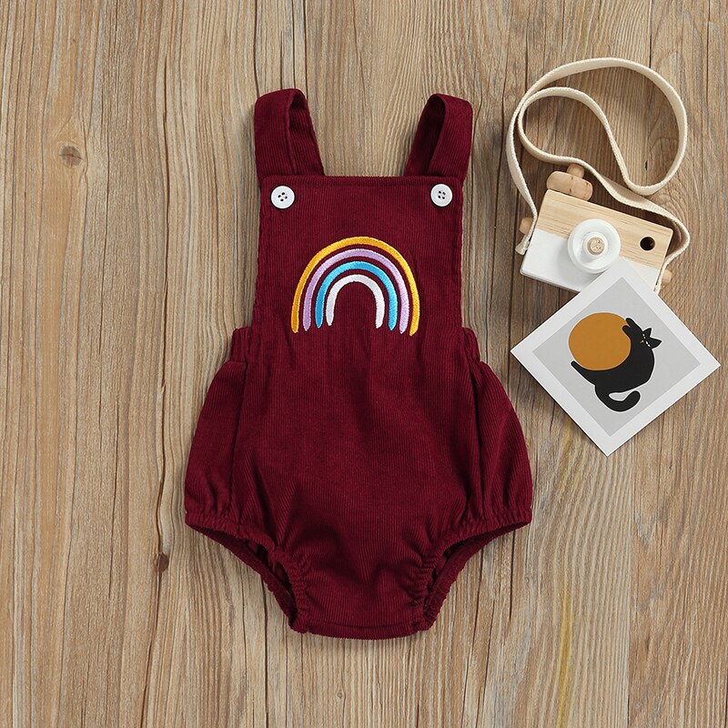 Rainbow Corduroy Jumpsuit | Sleeveless Romper | Bodysuit | Jumpsuit