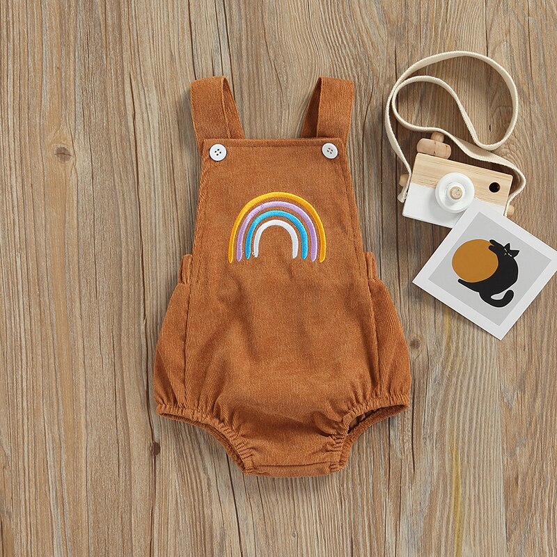 Rainbow Corduroy Jumpsuit | Sleeveless Romper | Bodysuit | Jumpsuit