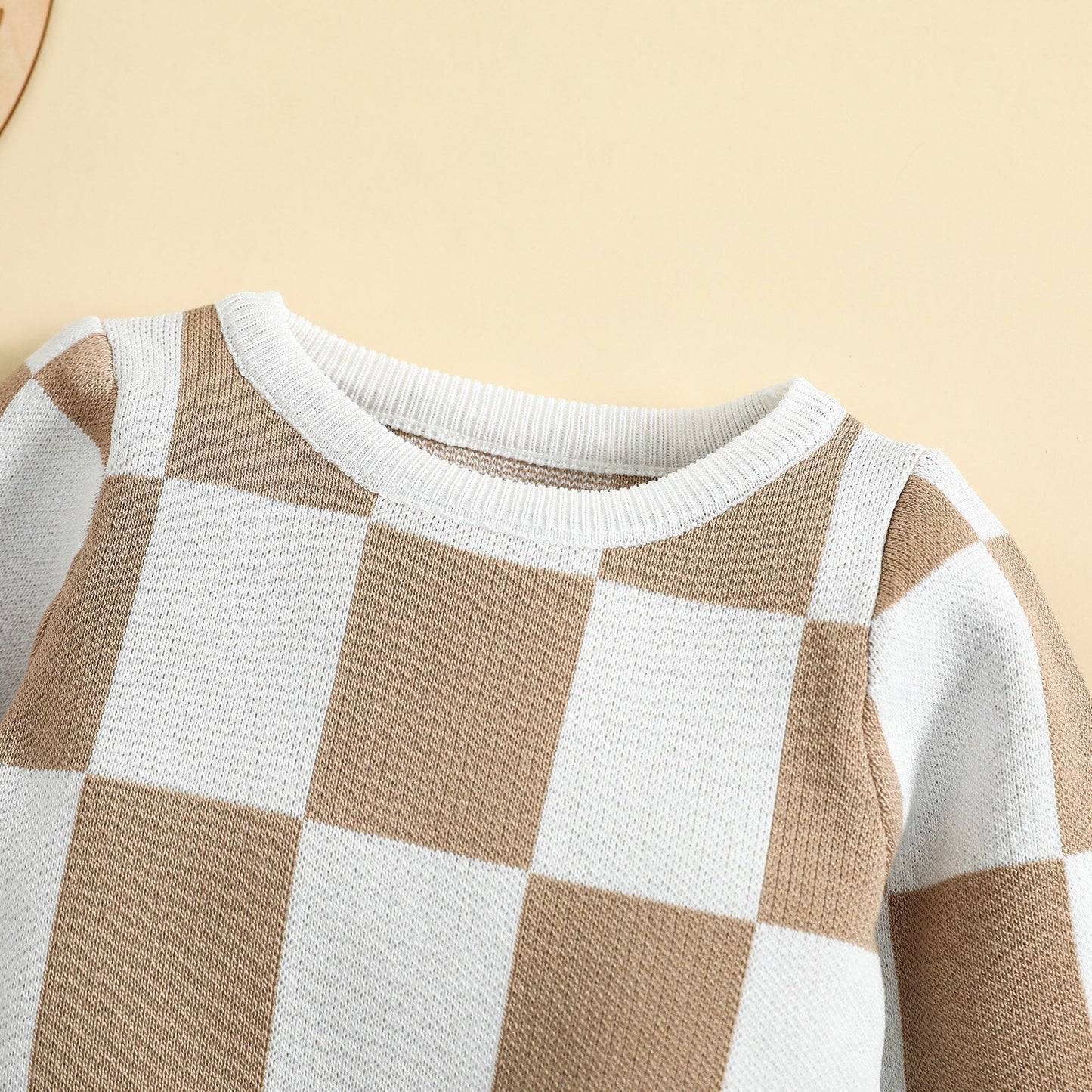 Knit Checkerboard Jumpsuit | Baby Boy Sweater | Romper | Knit Sweater