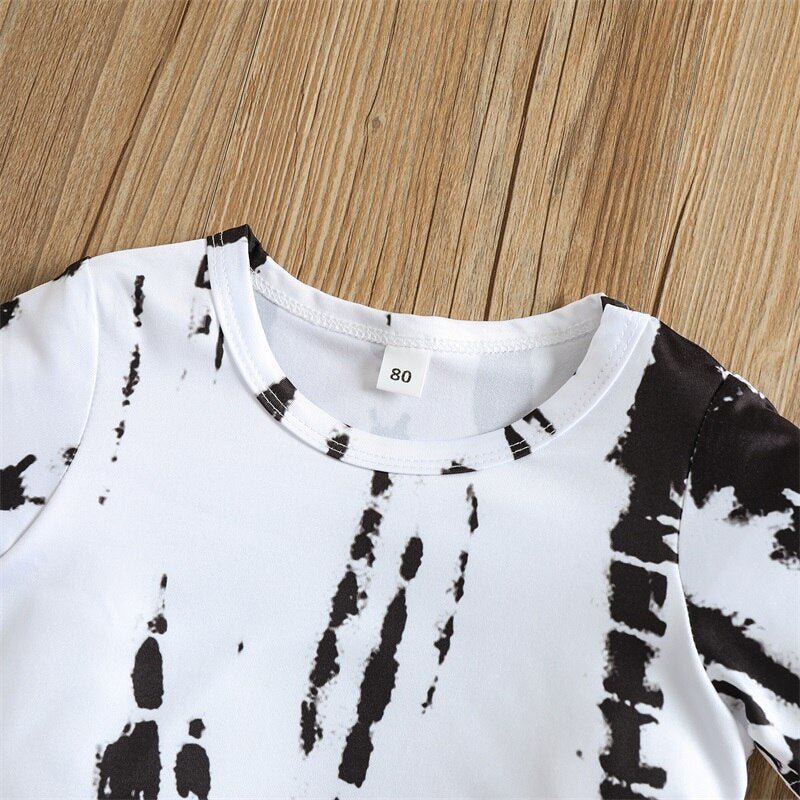 Bell Bottom Tie Dye Set | Baby Girl Clothe | Short Sleeve Tshirt | Top