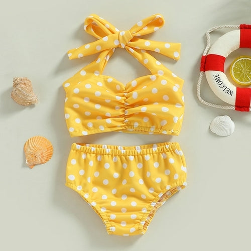 Baby Girl Dot Print Swimsuit | Baby Swimsuit | Baby Swimwear | Bikini