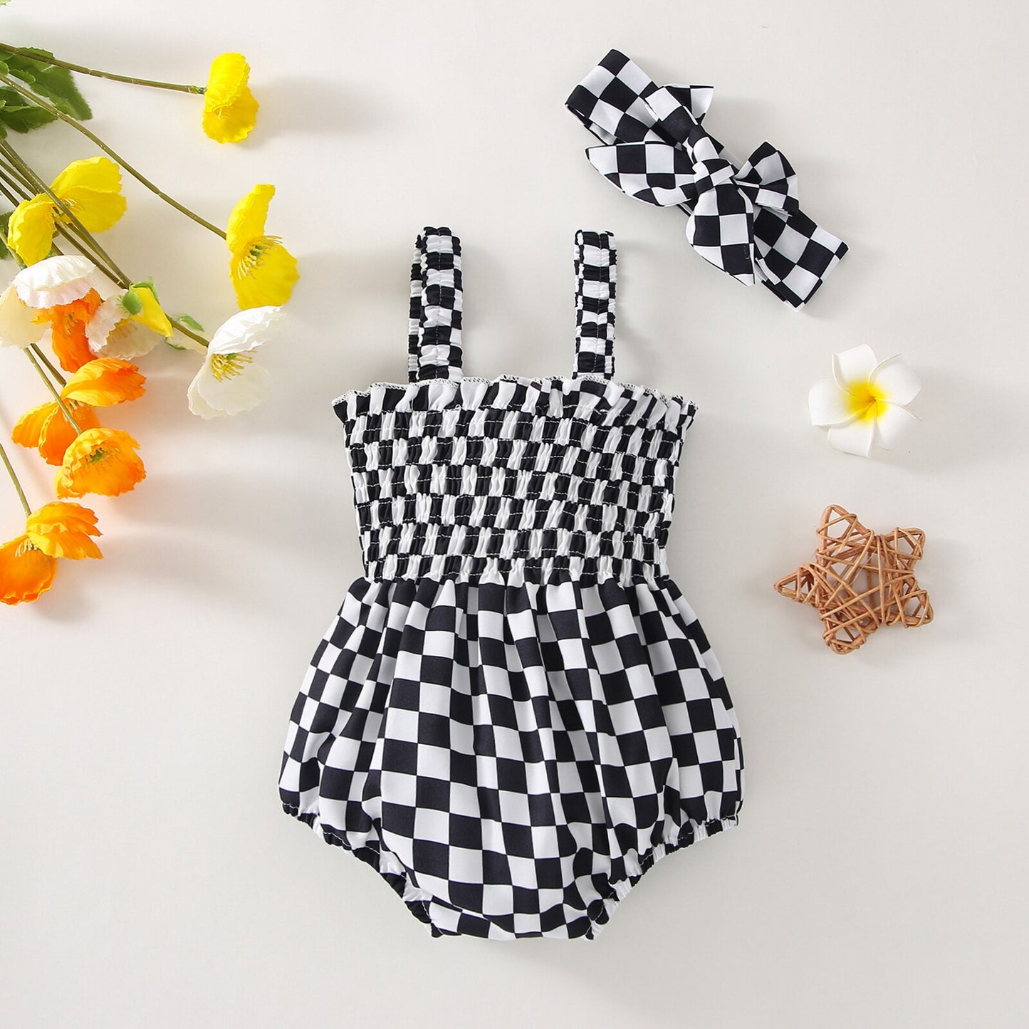 Baby Girl Summer Romper | Jumpsuit | Headband | Outfits | Bodysuit