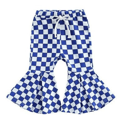 Toddler Baby Girls Plaid Flared Pant