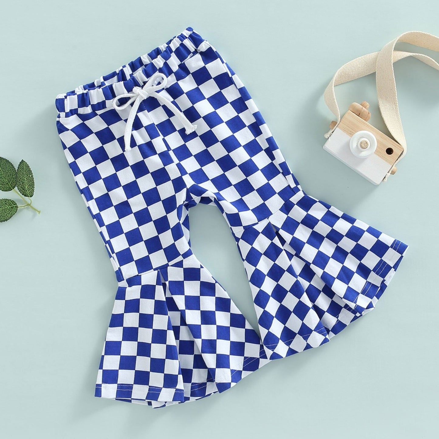 Toddler Baby Girls Plaid Flared Pant