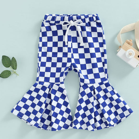 Toddler Baby Girls Plaid Flared Pant