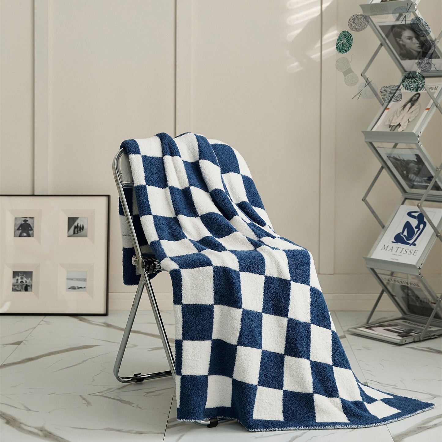 Cozy Checker Blanket | Throw Blanket | Knitted Blanket
