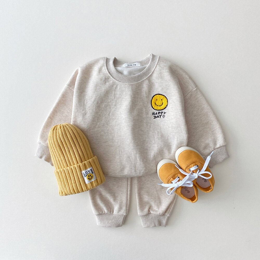 Smiley Face Hoodie Sweat Set | Joggers And Hoodie Set | Hoodie