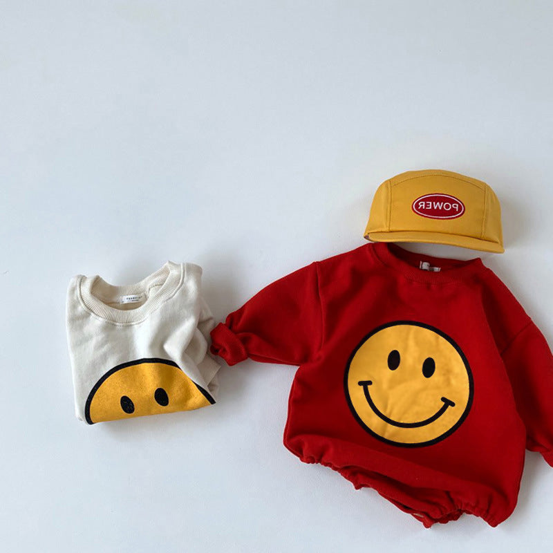 Smile Long Sleeve Romper 1/pcs