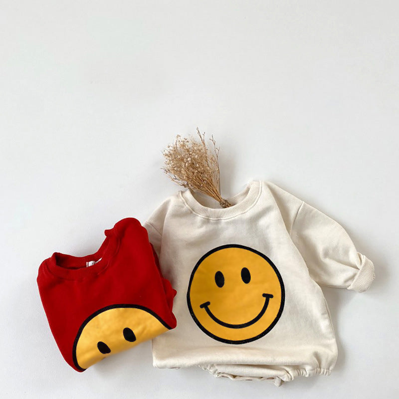 Smile Long Sleeve Romper 1/pcs
