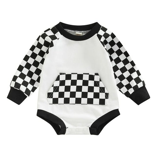 Checker Romper - Long Sleeve