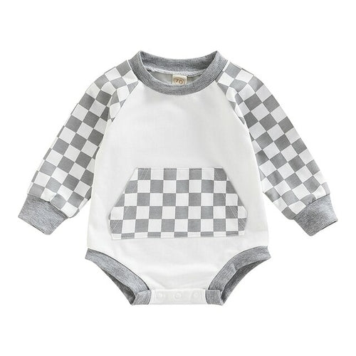 Checker Romper - Long Sleeve