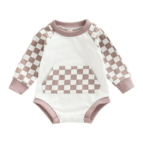 Checker Romper - Long Sleeve
