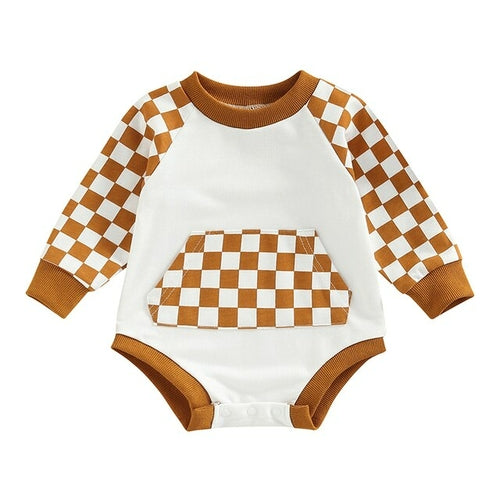Checker Romper - Long Sleeve