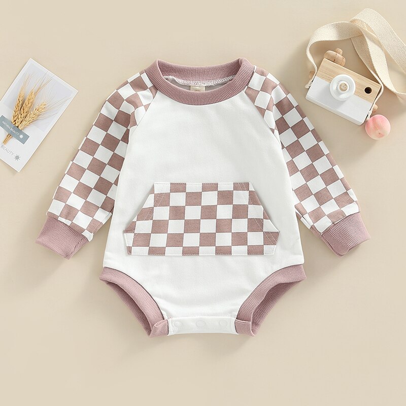Checker Romper - Long Sleeve