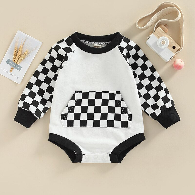 Checker Romper - Long Sleeve | Checkered Rompers | Romper