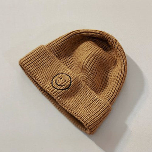 Embroidered Childs Smiley Face Beanie