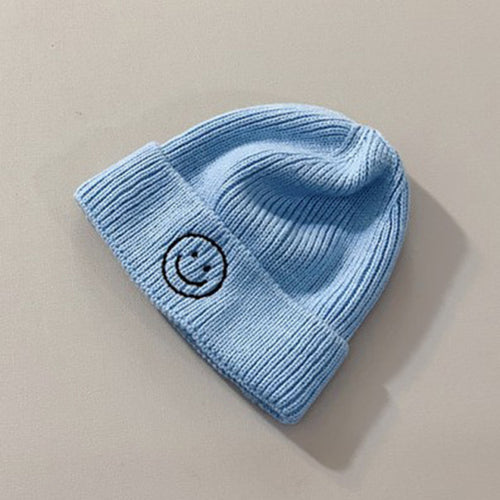 Embroidered Childs Smiley Face Beanie