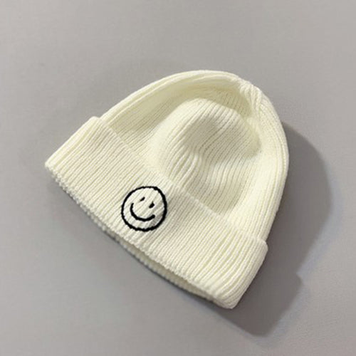 Embroidered Childs Smiley Face Beanie