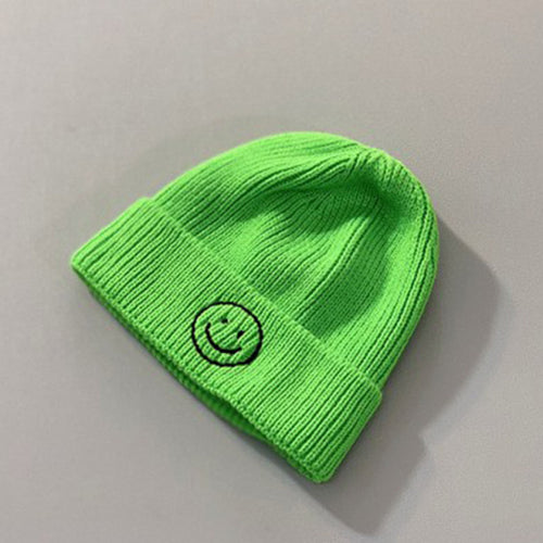 Embroidered Childs Smiley Face Beanie