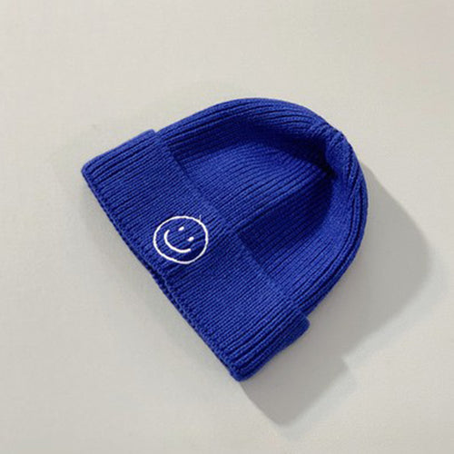 Embroidered Childs Smiley Face Beanie