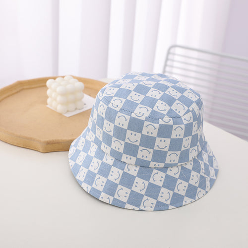 Child Cotton Checkerboard Bucket Hat