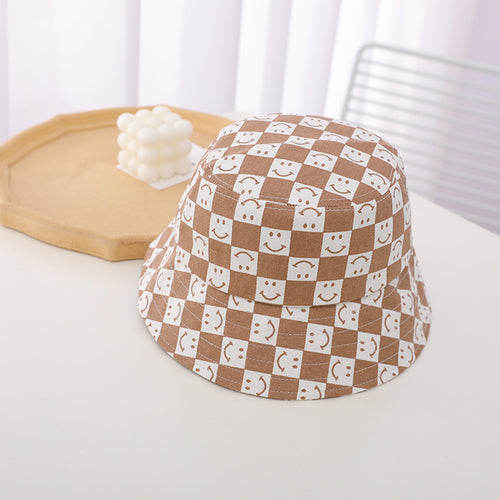 Child Cotton Checkerboard Bucket Hat | Newborn Sun Hat | Toddler Hat