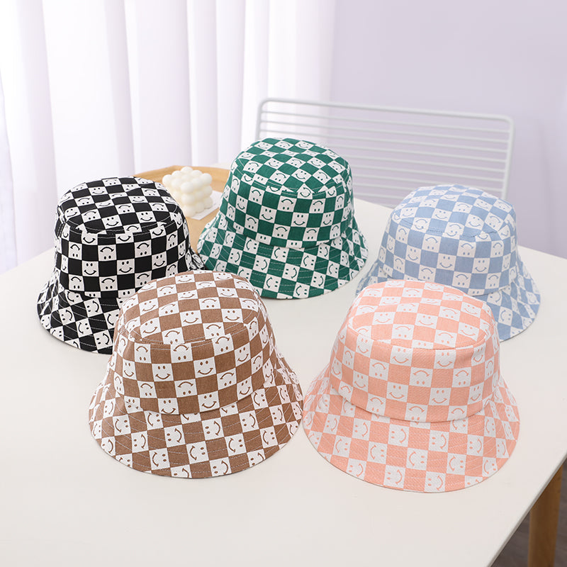 Child Cotton Checkerboard Bucket Hat